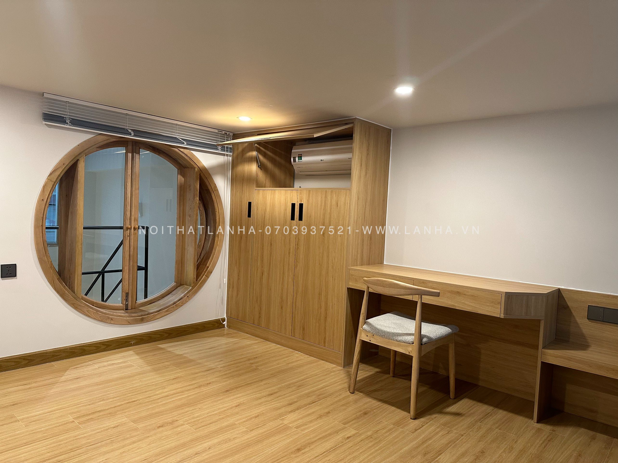 thi công nội thất nhà phố màu gỗ, gần gũi, ấm cúng