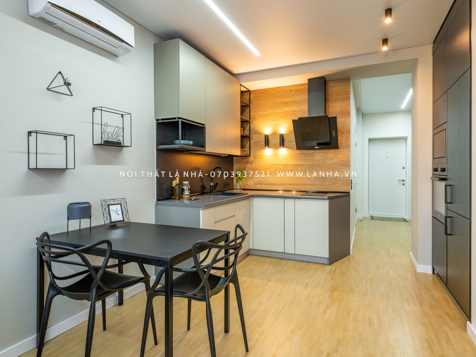 Nhà bếp nhỏ đẹp đơn giản 9m2 m.okking39 hiện đại, đầy đủ tiện nghi
