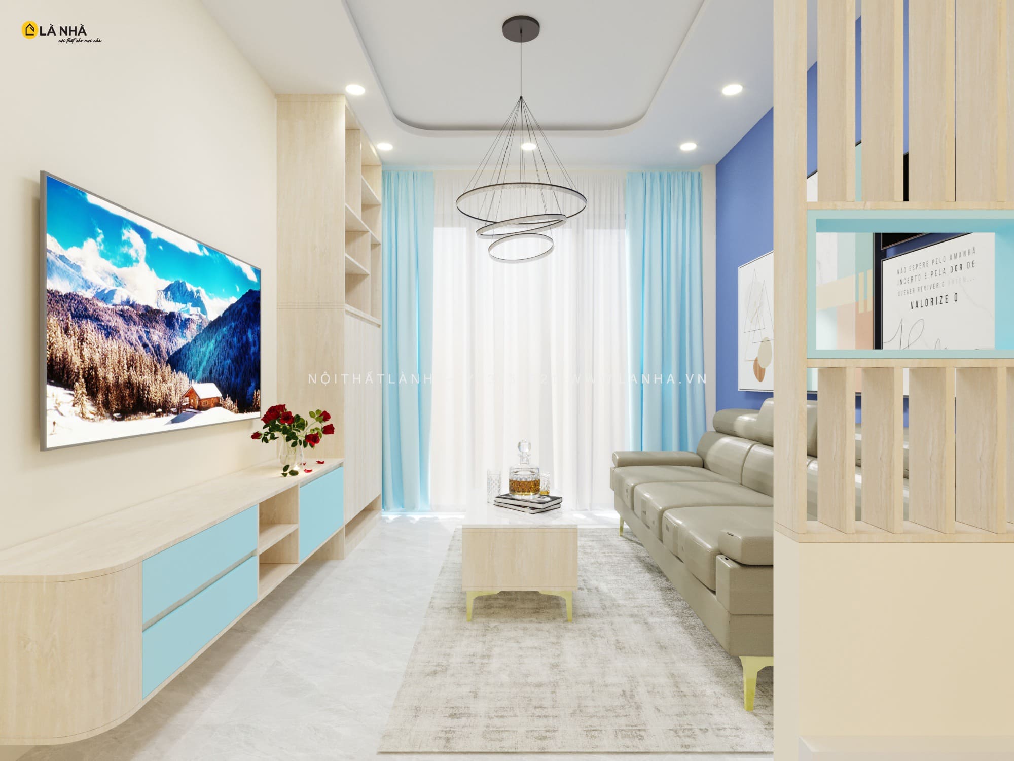 Phối hợp ánh sáng và màu sắc hài hòa làm cho okking.con sống cân bằng