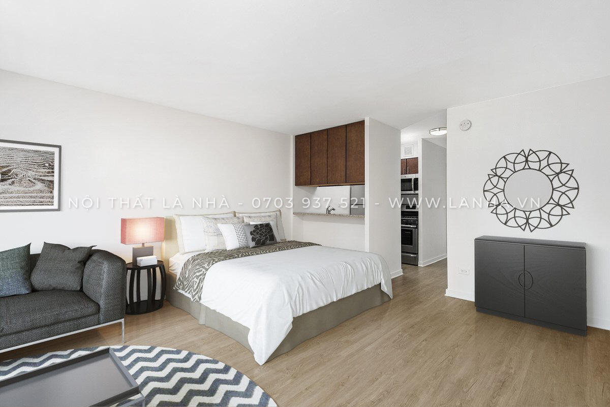 Thiết kế căn hộ 45m2 theo m.okking39 tối giản