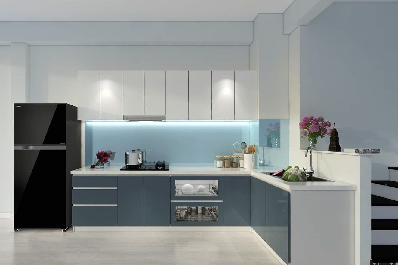 Tủ bếp làm từ nhôm kính có giá thành phải chăng