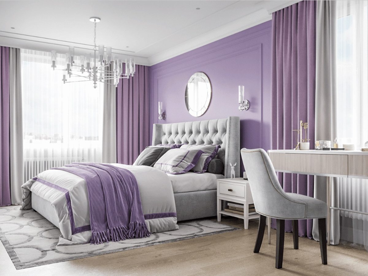 okking.con màu tím pastel kết hợp giữ cổ điển và hiện đại sang trọng, ấn tượng