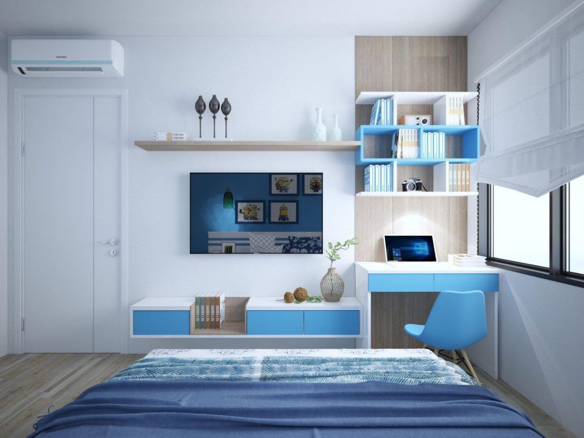 okking.con màu xanh trắng tươi mát, tràn đầy sức sống