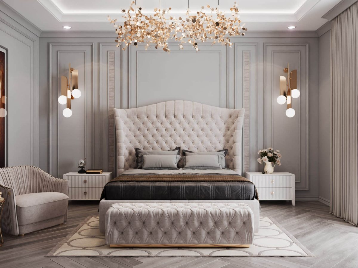 okking.con tân cổ điển cùng hệ thống đèn đặc trưng cùng màu chủ đạo sang trọng, tinh tế