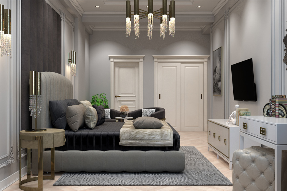 okking.con tân cổ điển với tone xám sang trọng