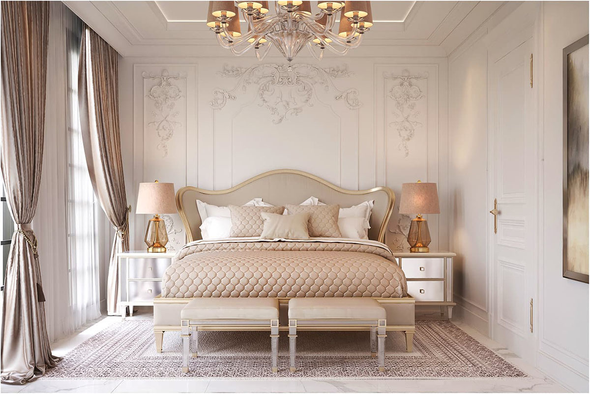 Sự hòa quyện giữa những màu sắc trung tính như trắng, xám và beige, tạo nên sự tinh tế và yên bình