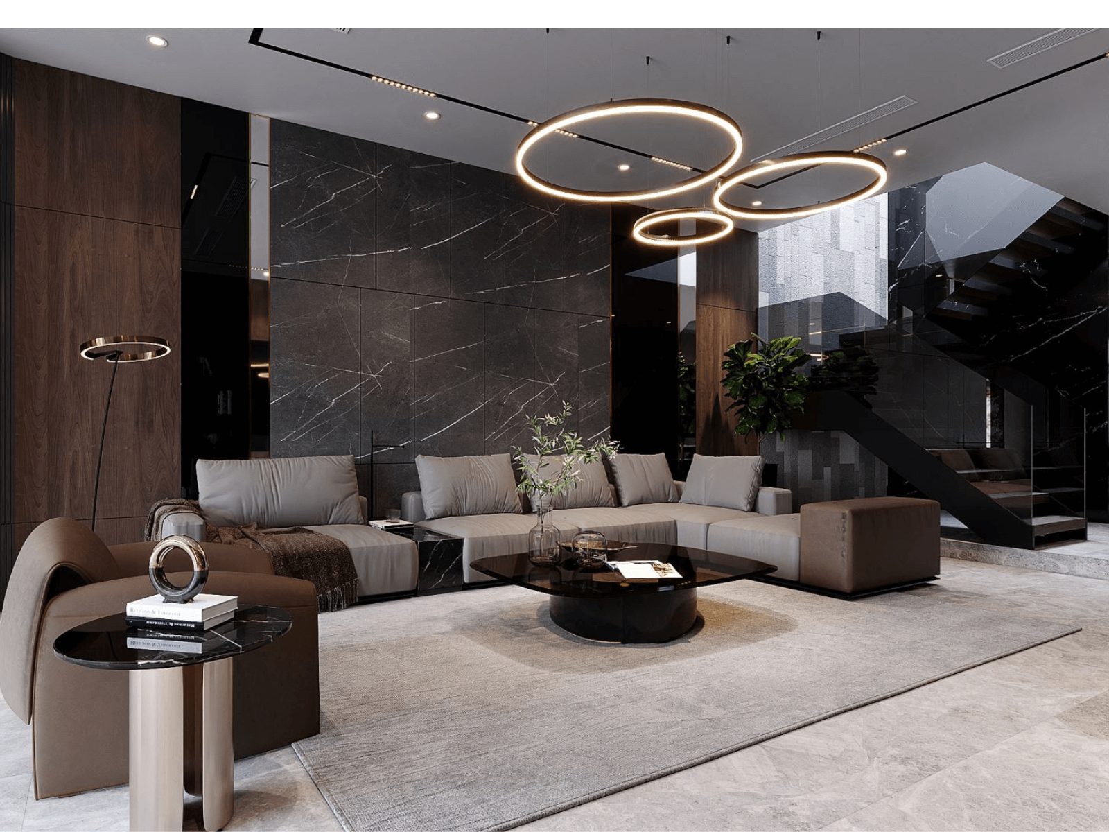 okking.con phòng khách biệt thự hiện đại