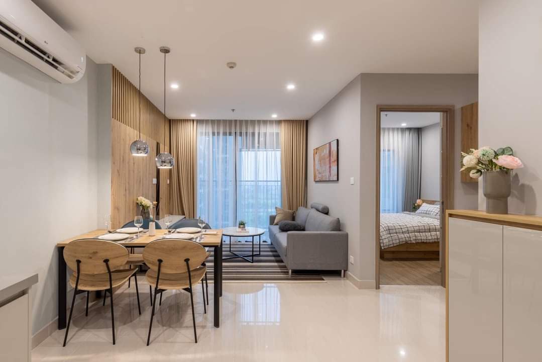 phòng khách căn hộ m.okking đơn giản, hiện đại