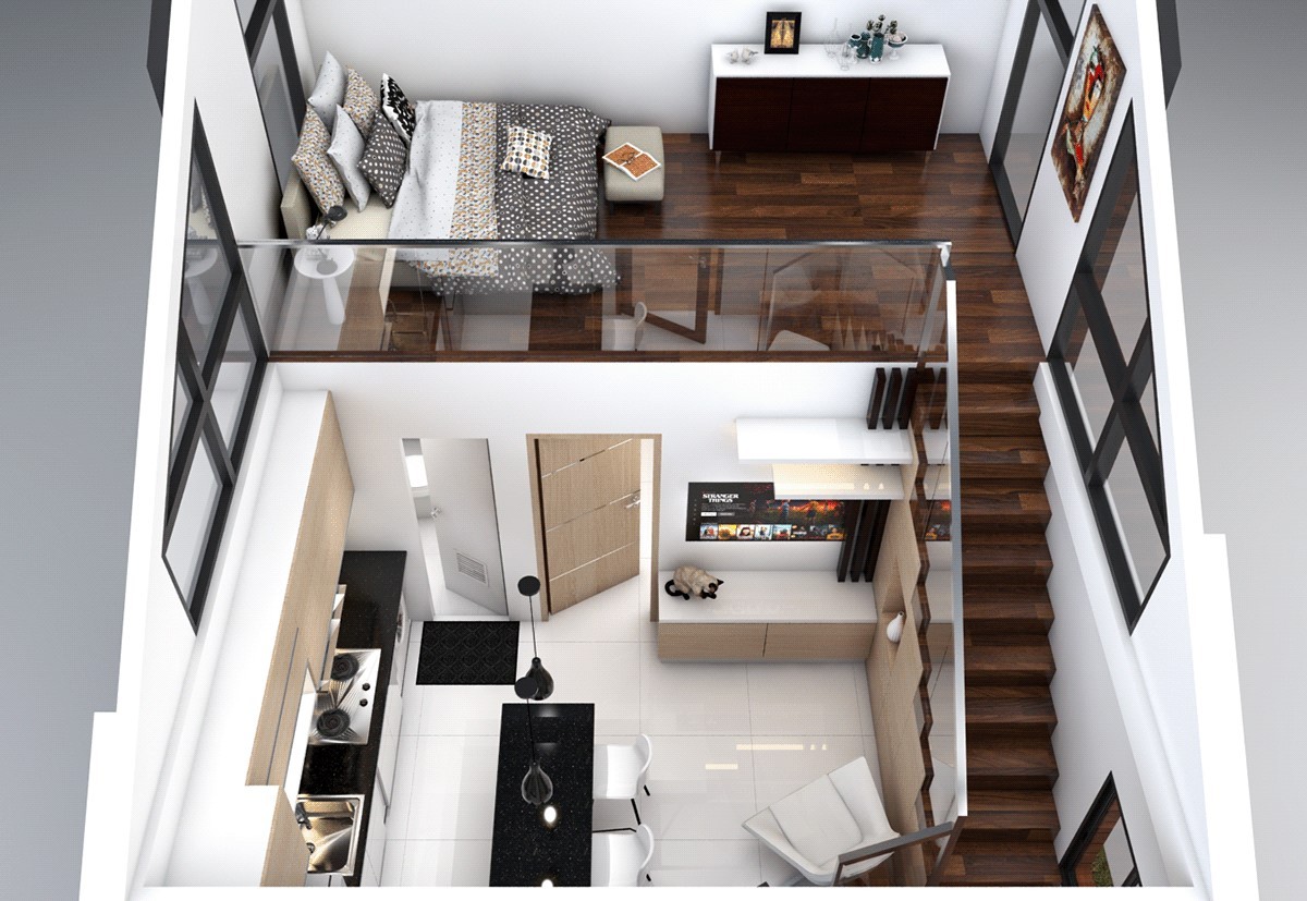 Thiết kế gác lửng giúp bạn phân chia nhiều khu vực chức năng hơn