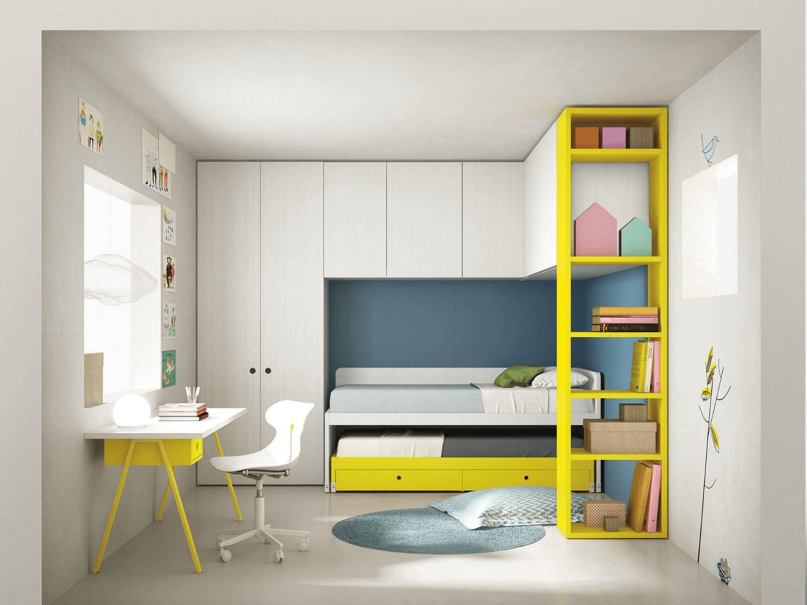 okking.con nhỏ 5m2 có okking0 giường đơn và tủ đồ thông minh