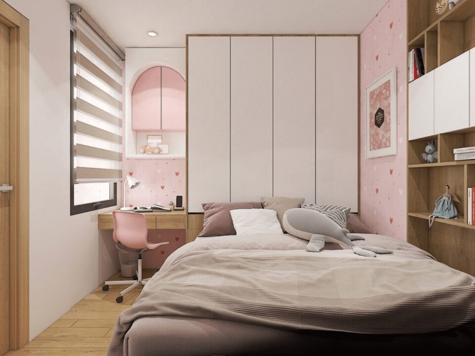 okking.con nhỏ 11m2 màu hồng cho bé gái dễ thương