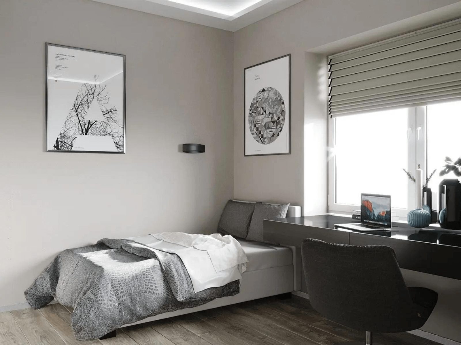 okking.con nhỏ tone xám làm chủ đạo sang trọng, hiện đại