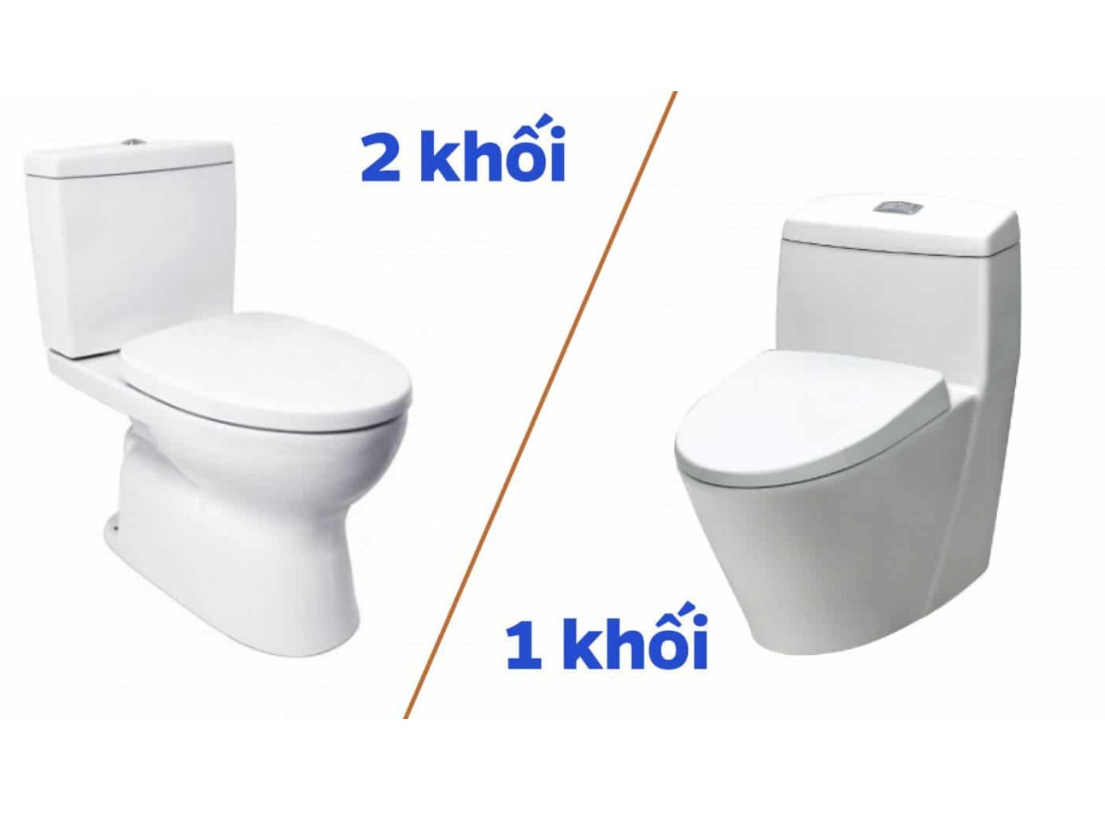 Phân biệt bồn cầu 2 khối và bồn cầu 1 khối