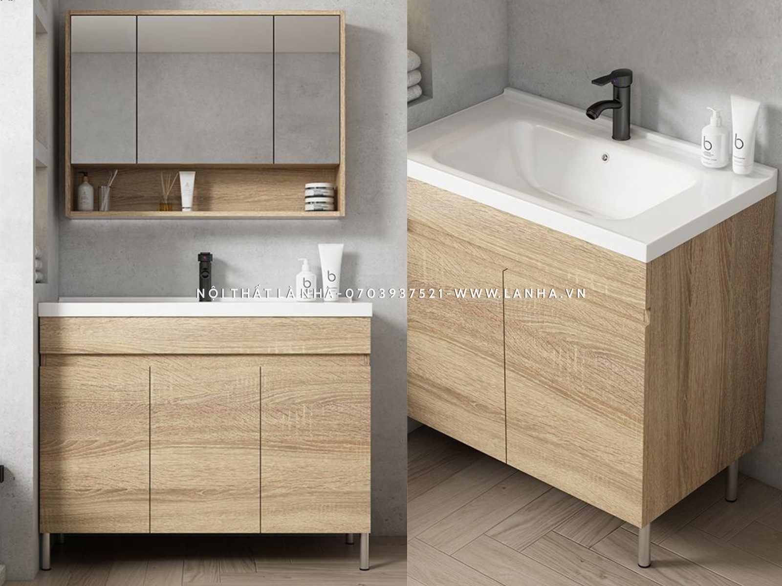 Tủ đặt dưới lavabo nhỏ gọn, okking0 đơn giản