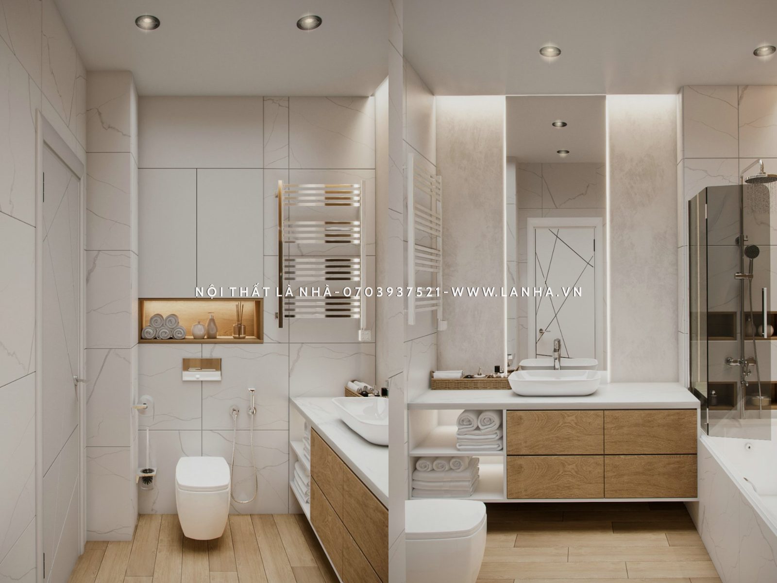 Chọn nội thất màu sáng cho phòng tắm 4m2