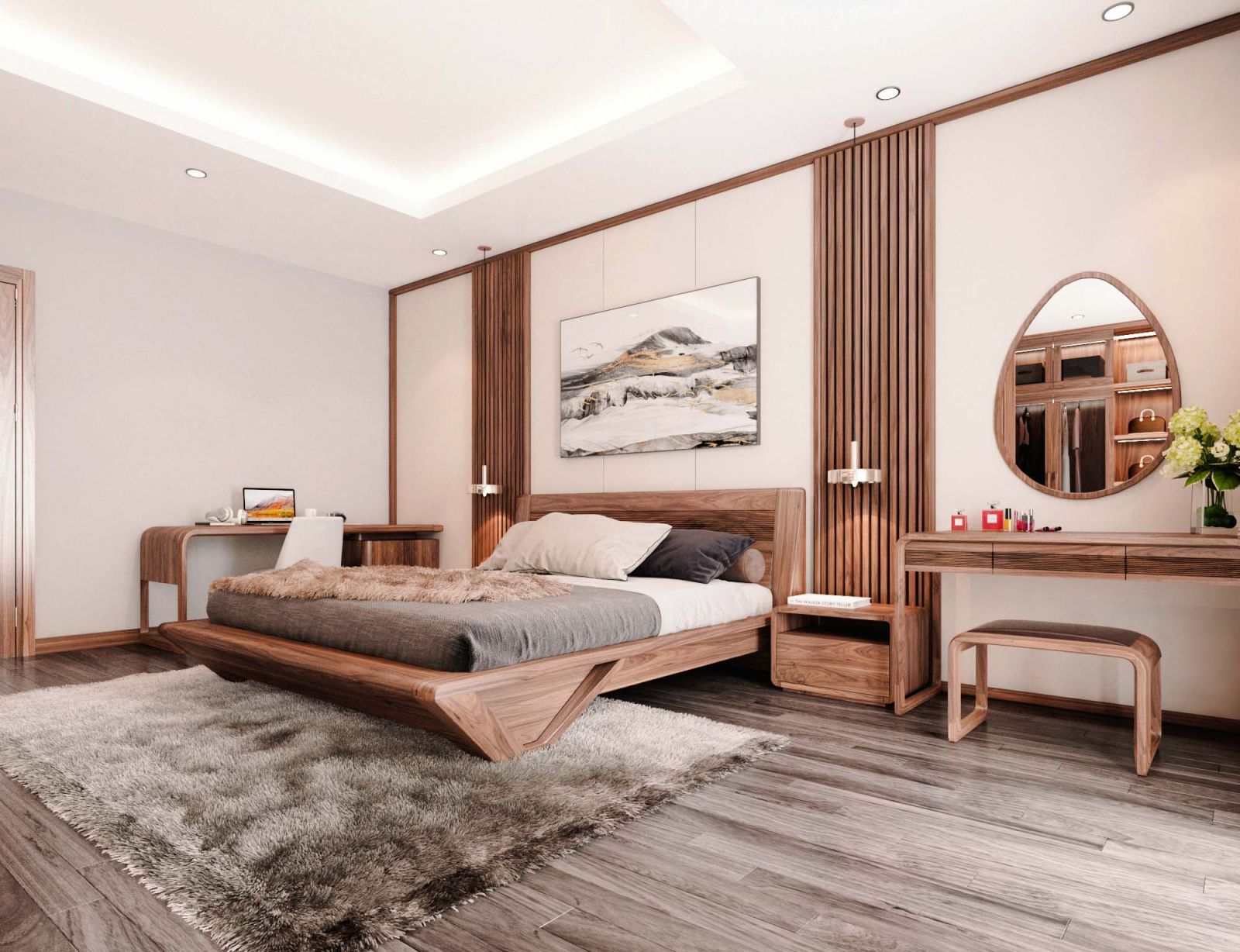 Cân nhắc vị trí đặt bàn trang điểm kết hợp làm việc trong okking.con
