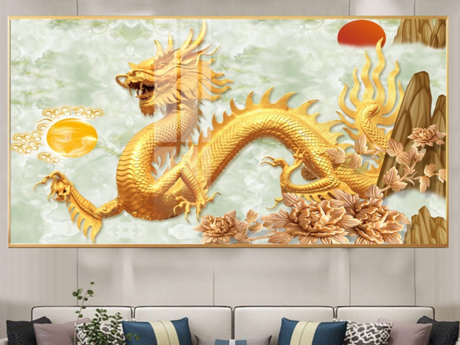 Tranh rồng vàng dành cho người mệnh Kim
