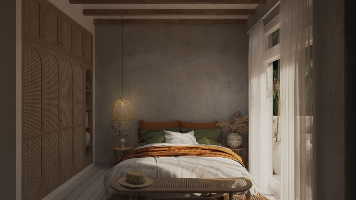 Decor okking vintage với đèn chùm dạng lồng