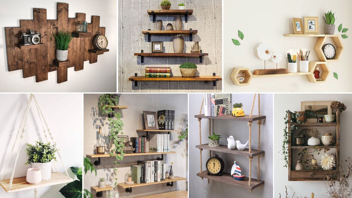 Decor okking vintage kệ gỗ treo tường