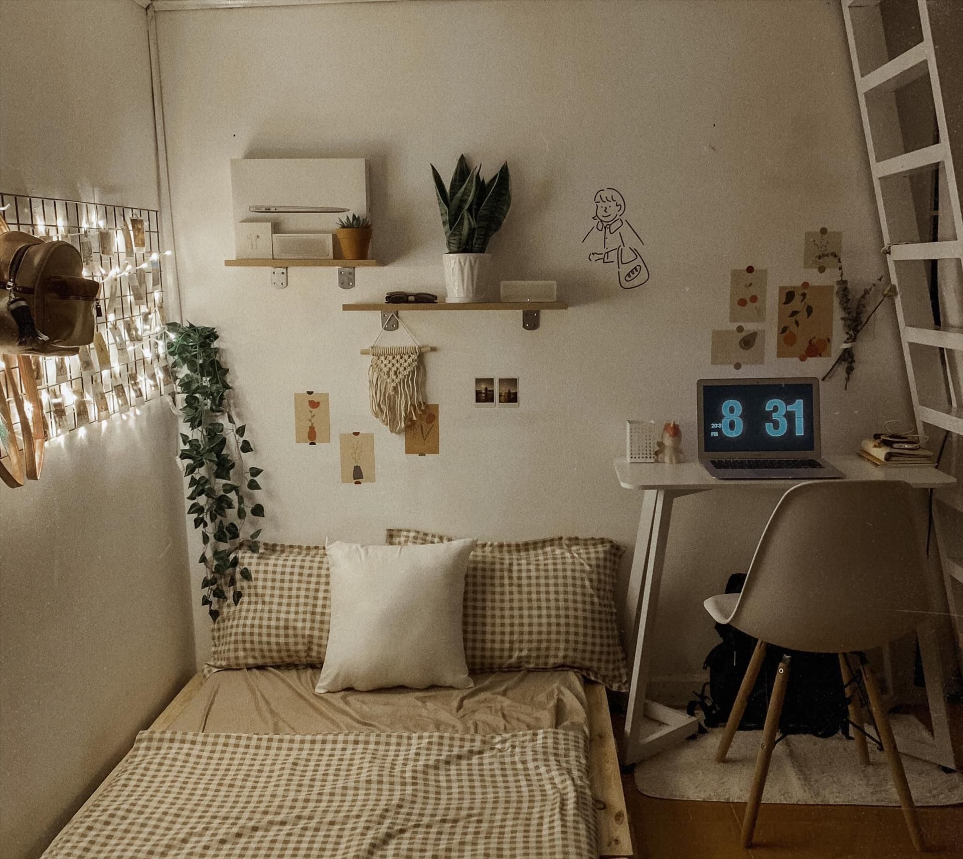 Màu be là lựa chọn hợp lý để hài hoà hơn với nội thất và đồ trang trí okking vintage
