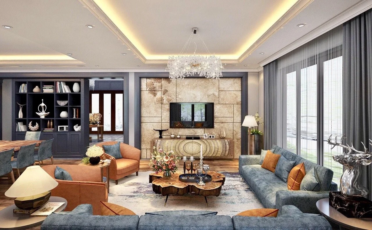 Nội thất phòng khách theo m.okking39 Luxury