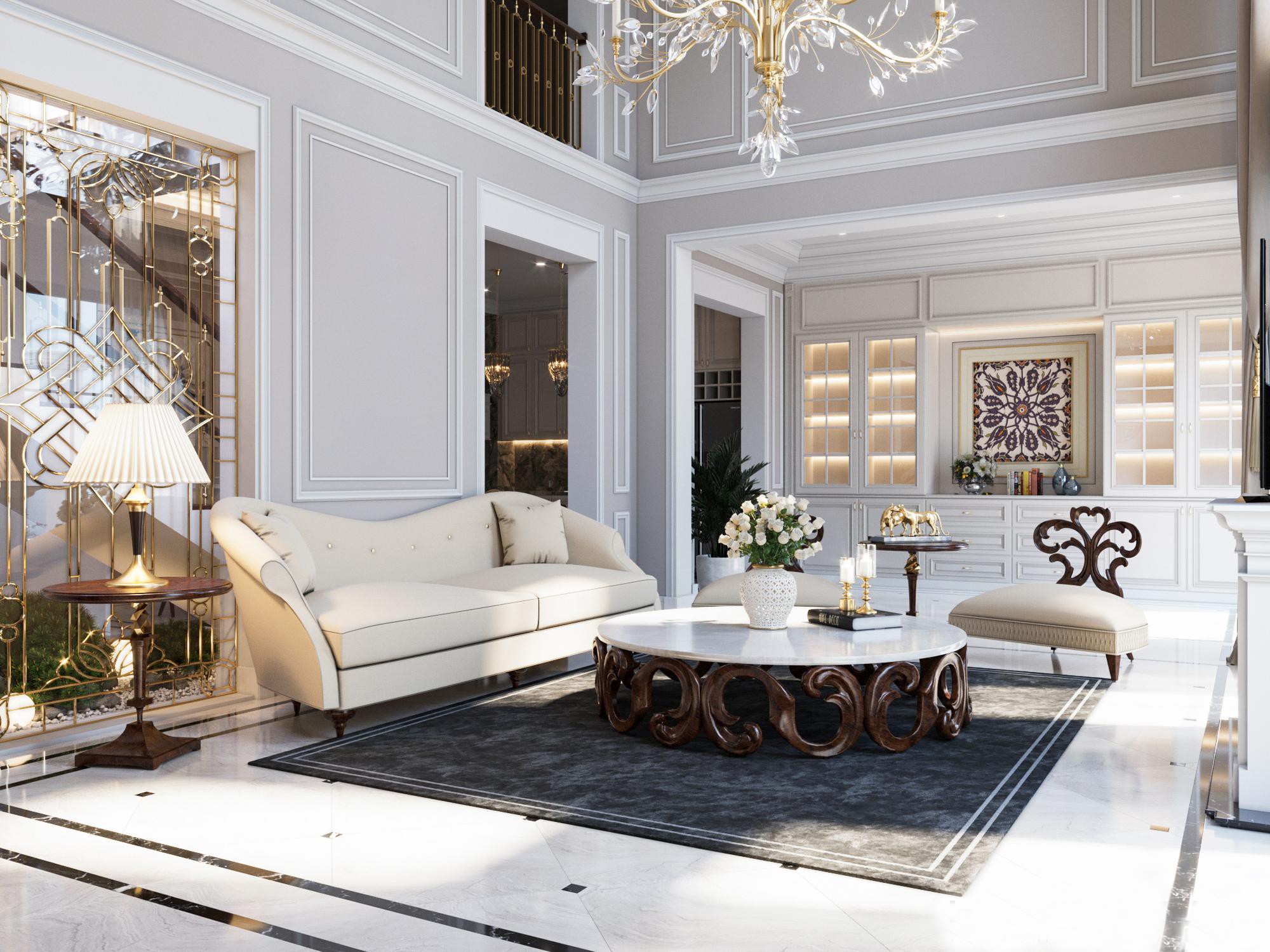 Phòng khách m.okking39 Luxury tone trắng