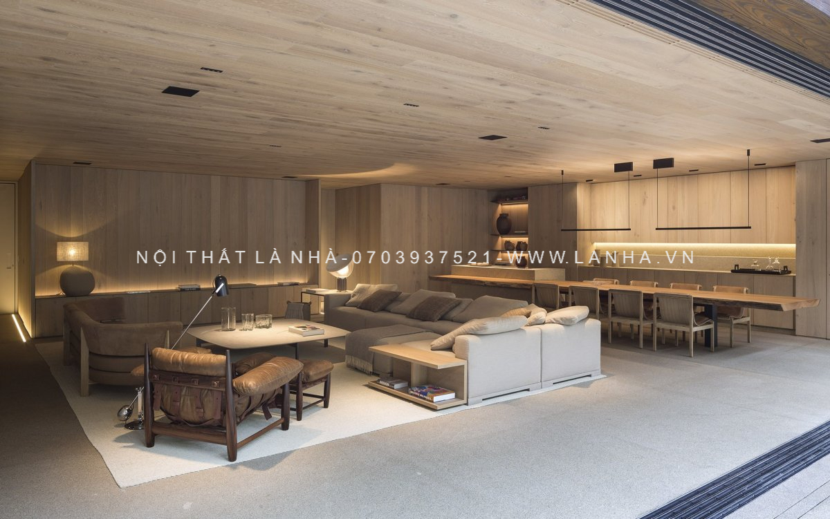 Phong cách rustic hiện đại sử dụng nội thất đơn giản nhưng hiện đại