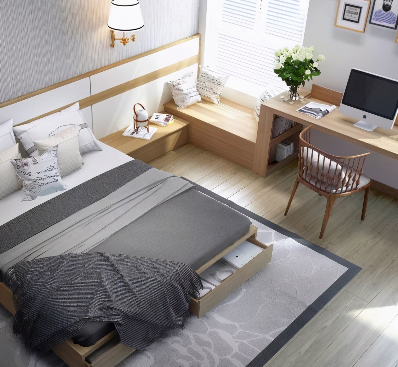 Màu sắc bàn làm việc cần đồng điệu với okking