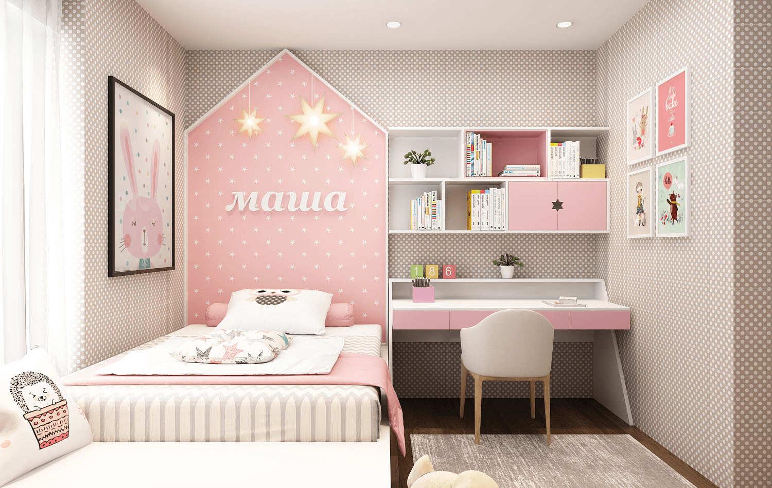 Bàn học với nhiều ngăn kéo giúp tối ưu okking.con
