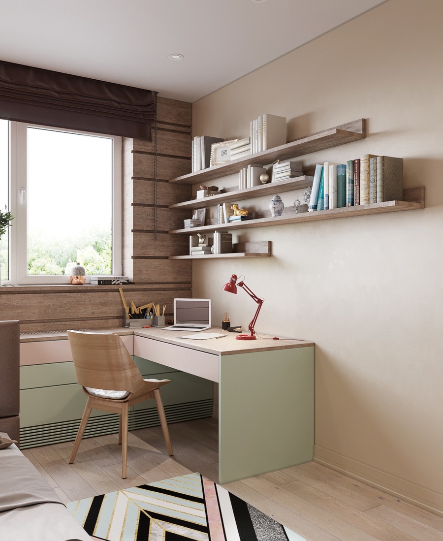 Sử dụng kệ trang trí để đặt sách và những vật dụng khác