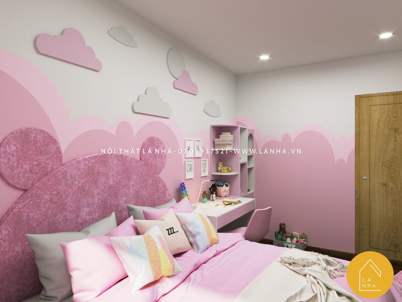 m.okking okking0 okking màu hồng có các nhân vật hoạt hình trong dự án Căn hộ Dream Home
