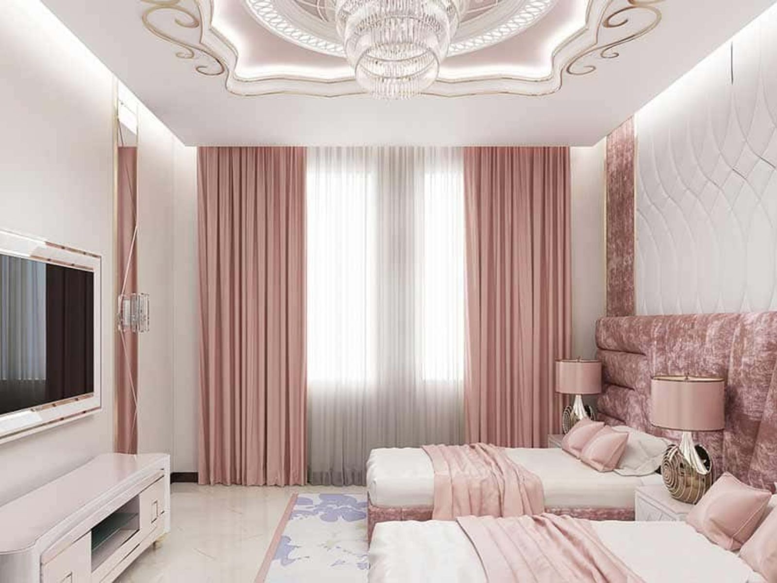 Rèm cửa 2 lớp với một lớp vải mỏng ánh sáng tràn ngập khắp căn phòng
