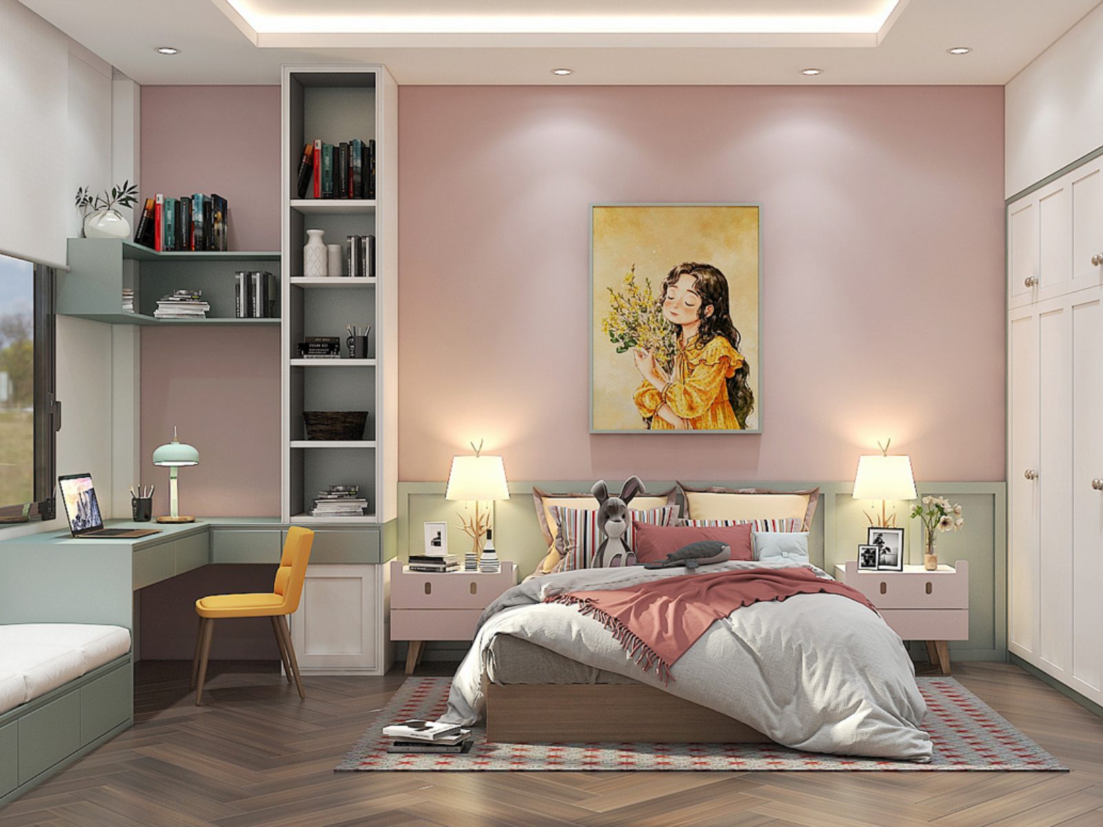 Thiết kế okking màu hồng đẹp, đơn giản cho bé