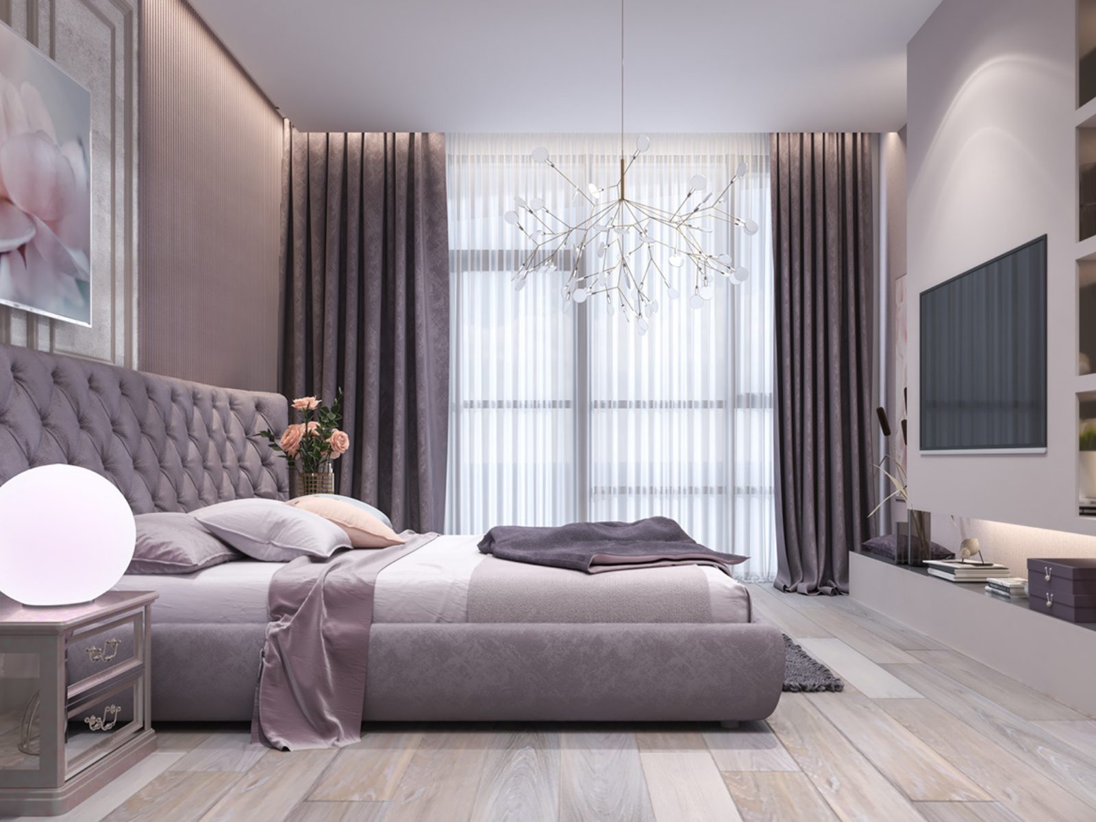 Thiết kế okking màu tím pastel m.okking39 hiện đại