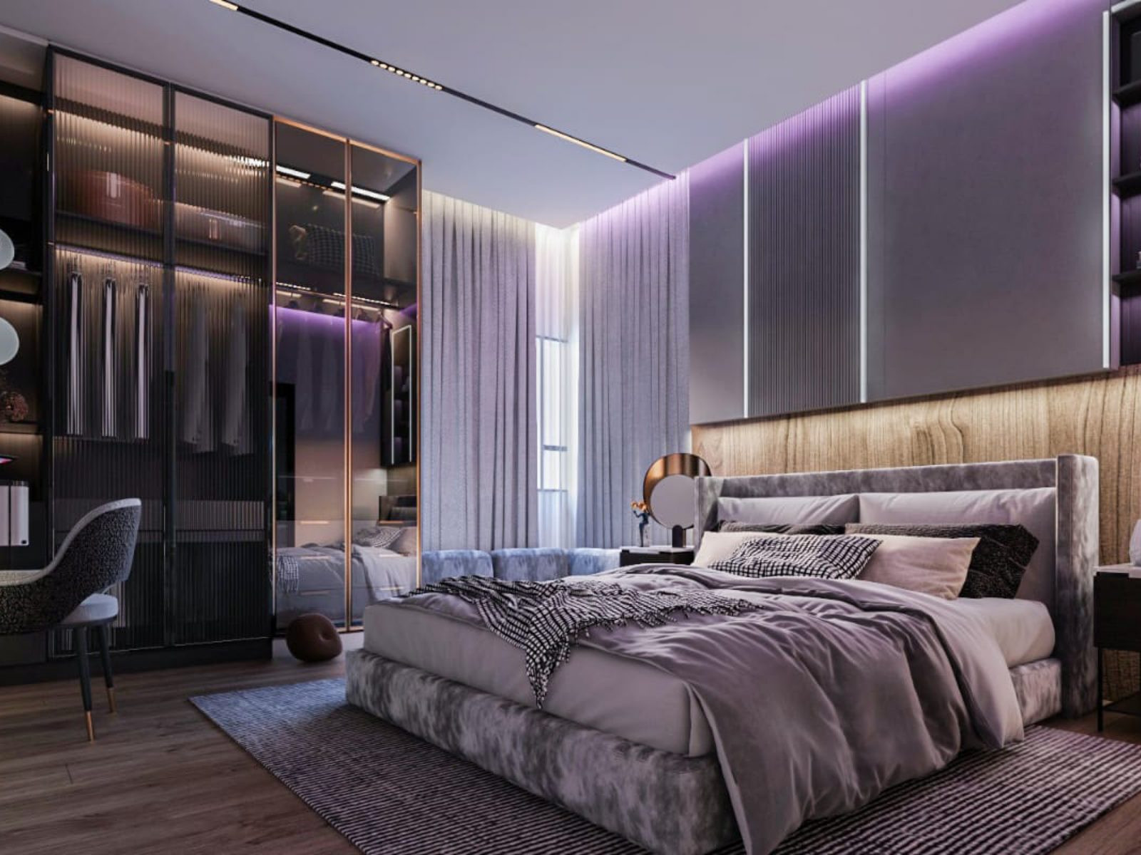 Thiết kế okking màu tím hiện đại