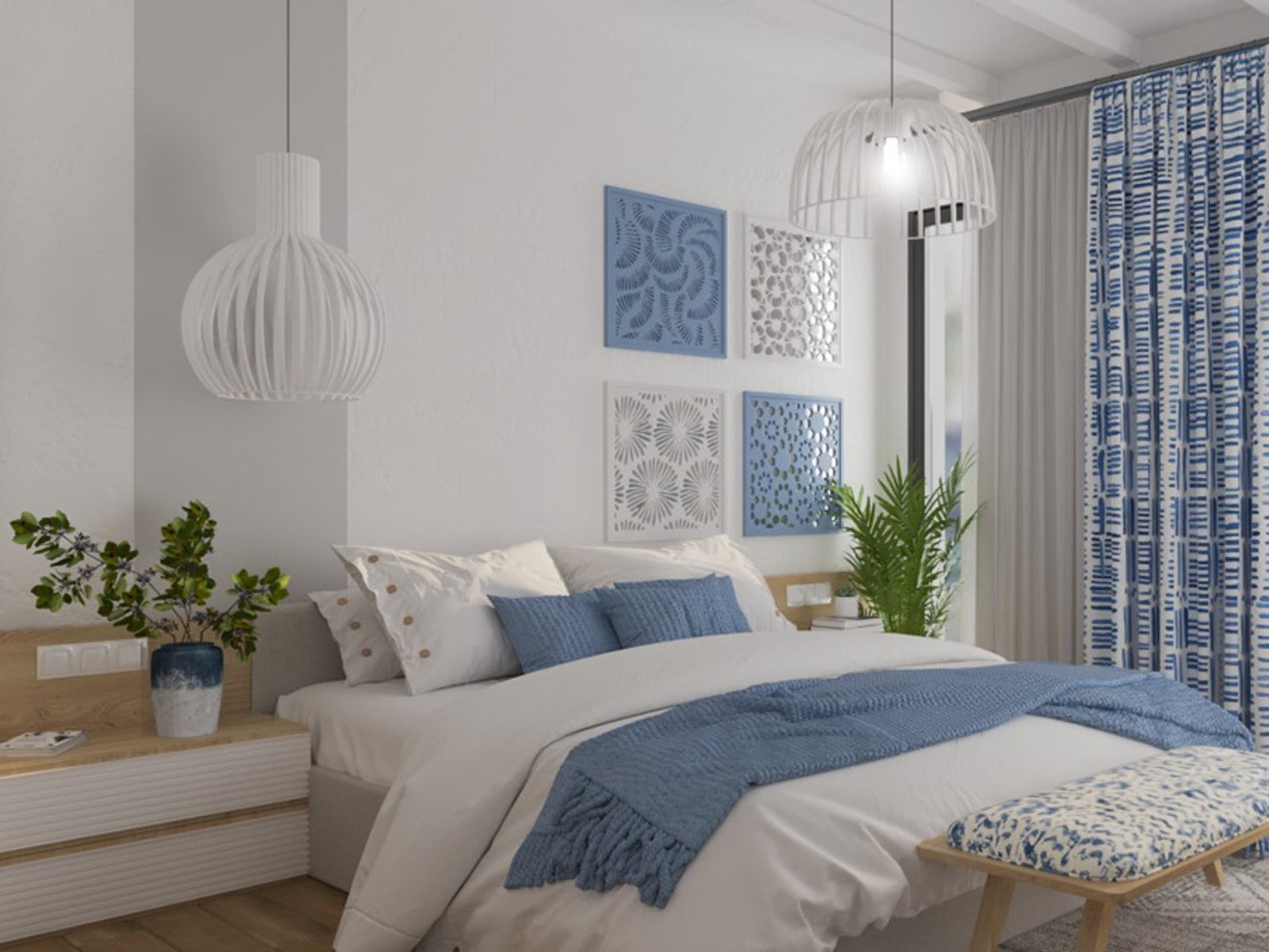 Phối màu để tạo điểm nhấn cho okking màu trắng