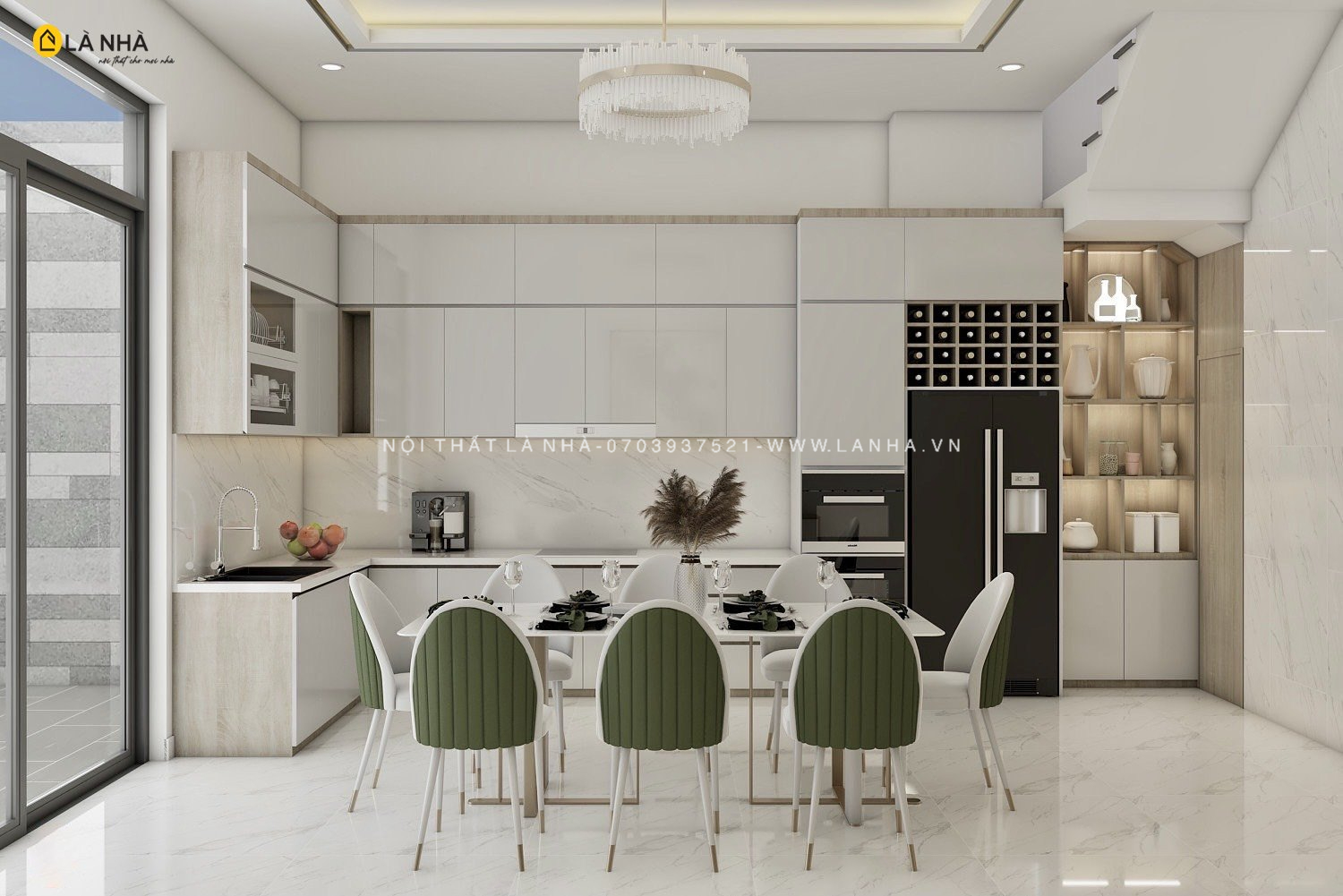 Bố trí okking0 nội thất tối giản