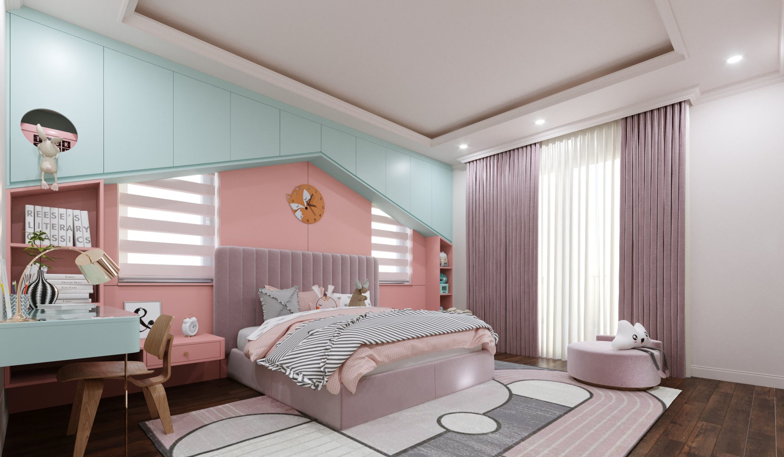 okking.con rộng 20m2 cho 2 bé gái