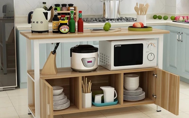 Kệ trang trí giúp tối ưu diện tích bếp