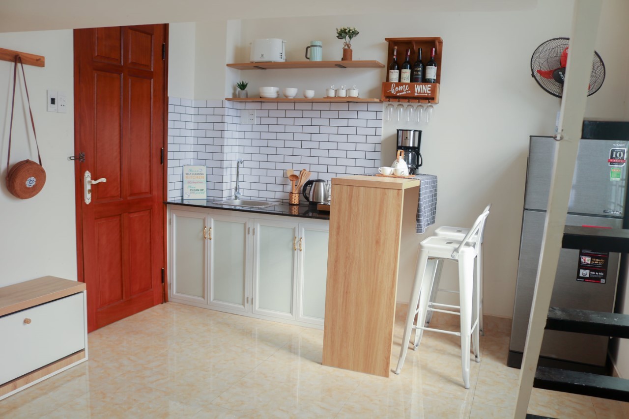 Thiết kế nhà bếp gọn gàng cho phòng trọ