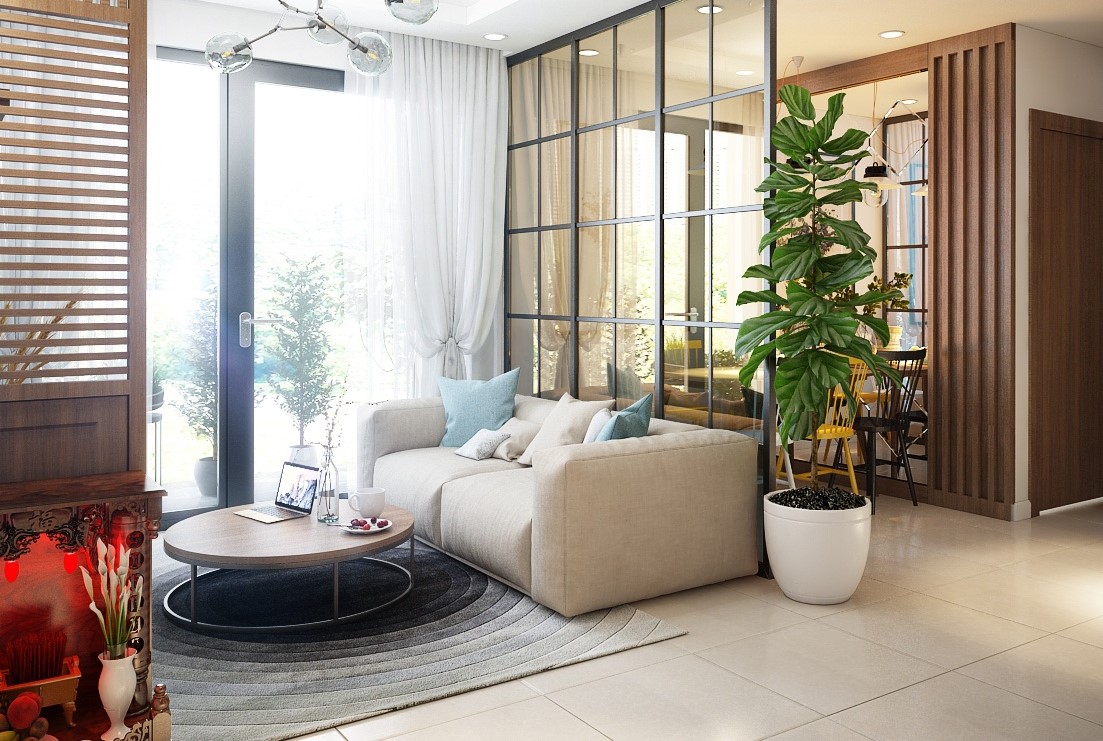Ánh sáng tự nhiên là nguồn ánh sáng tốt nhất cho phòng khách