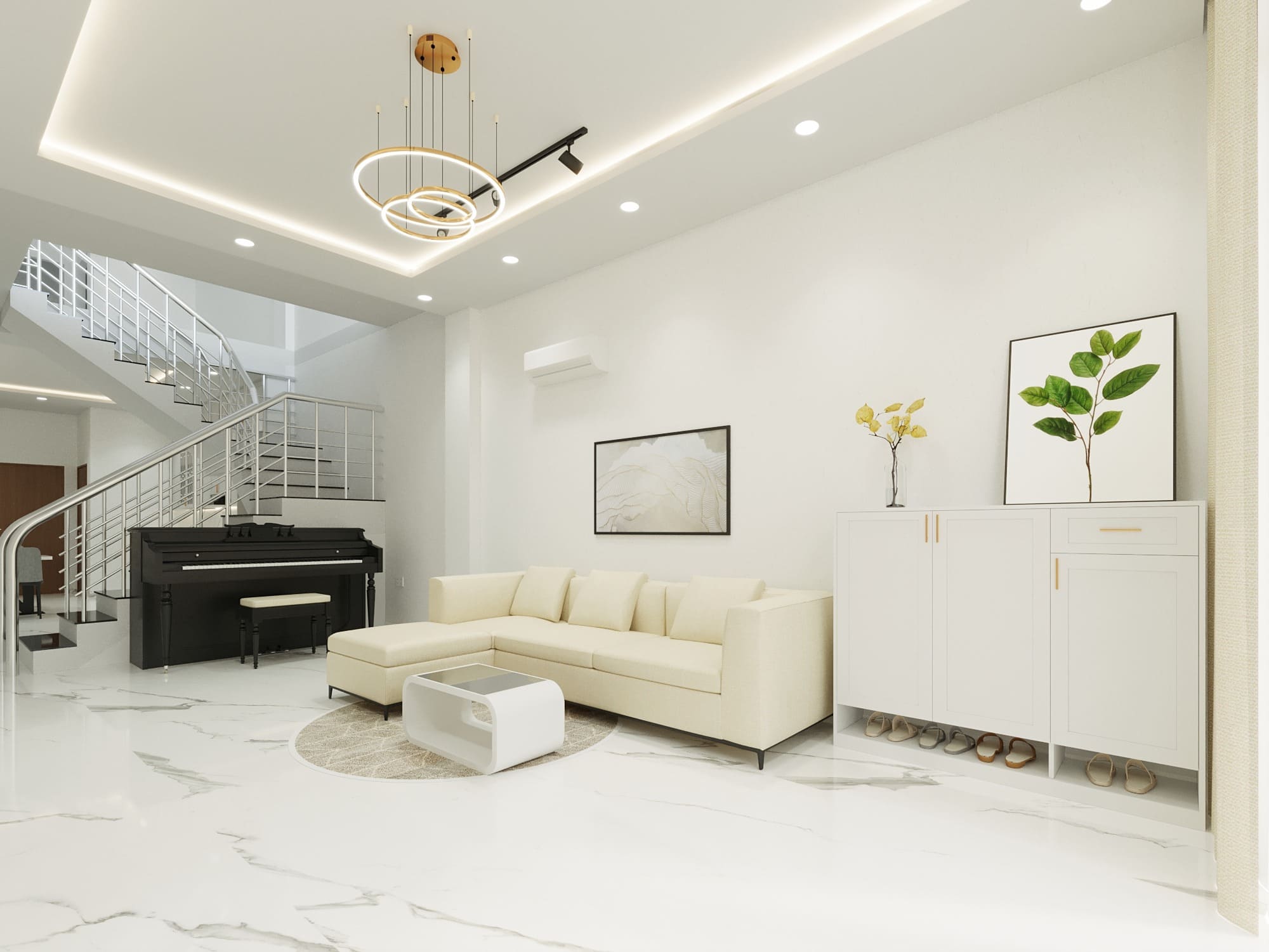 Sắp xếp các chai rượu và ly rượu một cách tinh tế để tạo điểm nhấn cho phòng khách (Nguồn: Sưu tầm)