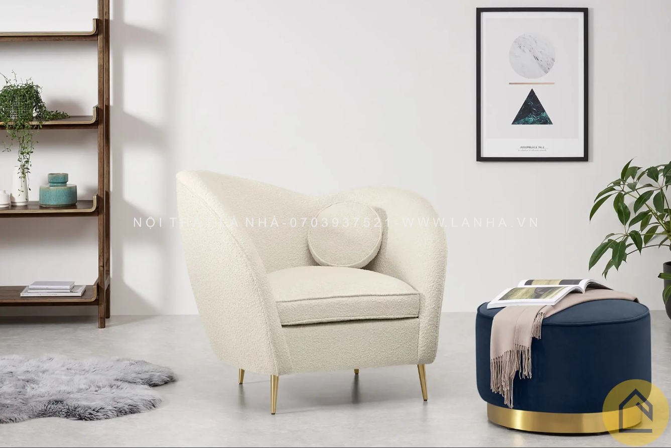 Sofa có kích thước nhỏ gọn, okking0 đường nét uốn lượn mềm mại, cực độc đáo