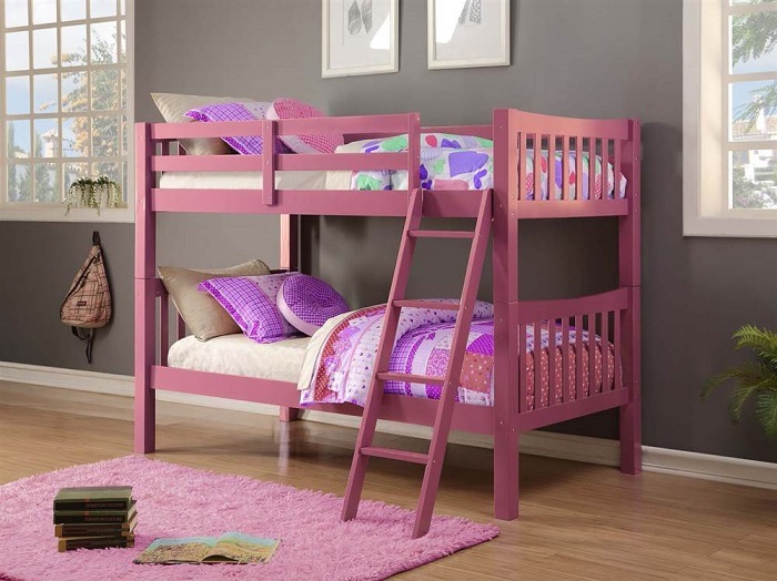 Giường hồng đáng yêu cho bé gái