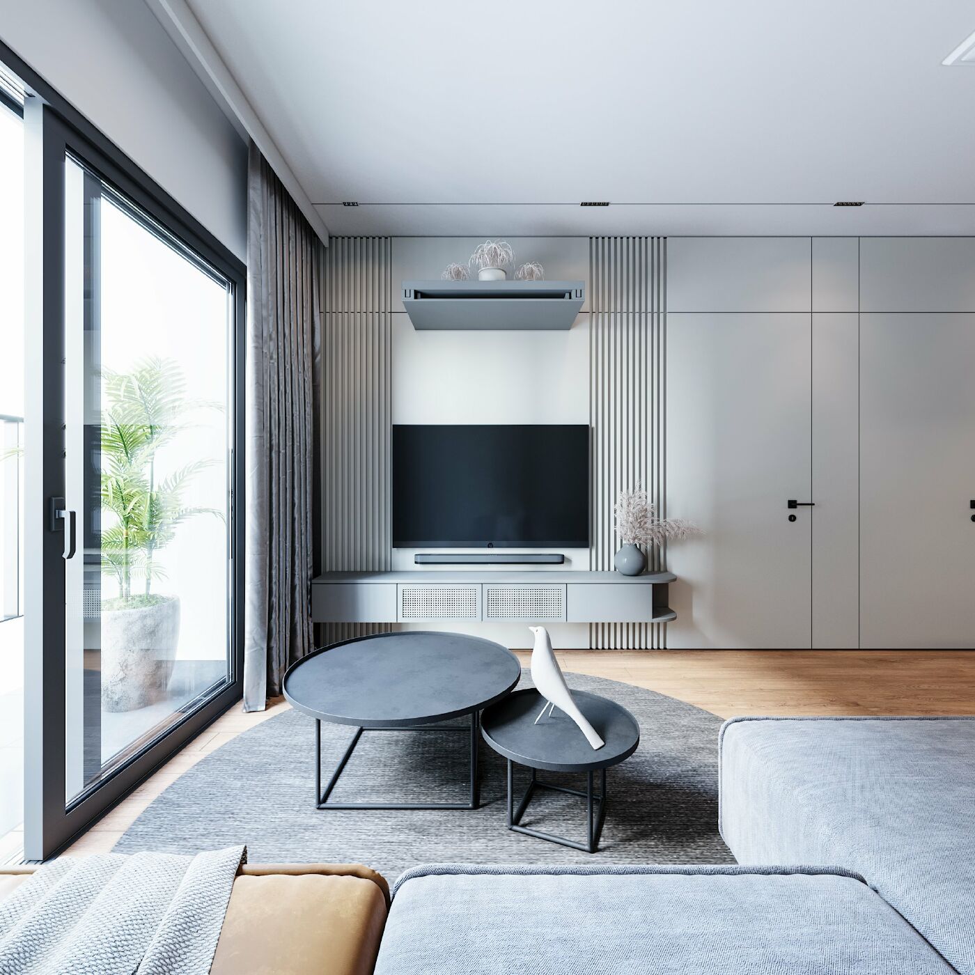 Sử dụng cửa kính để mở rộng diện tích phòng