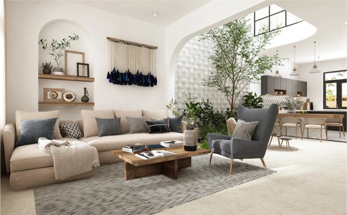 Sử dụng các loại cây xanh có hình dáng, màu sắc và kích thước khác nhau để tạo sự đa dạng và hấp dẫn