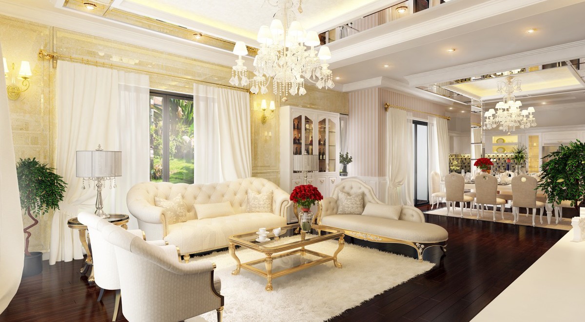 Đèn chùm giúp phòng khách trở nên sang trọng, cuốn hút