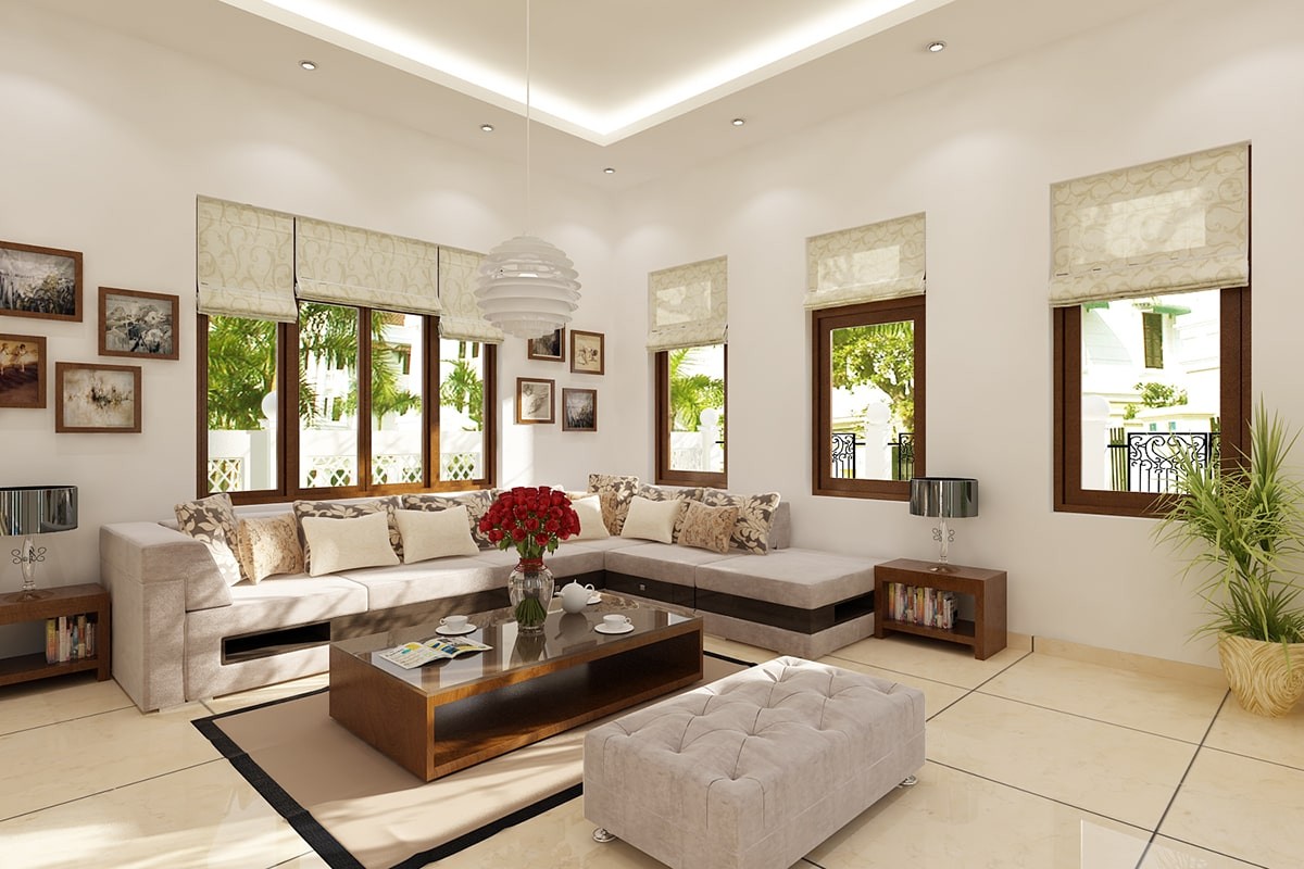 Trang trí tường thường là sự kết hợp giữa tranh trừu tượng, hình ảnh nghệ thuật hoặc các bức tranh hiện đại