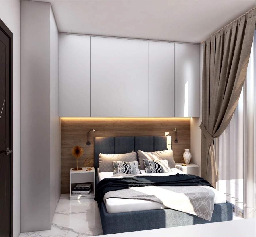 Chọn một chiếc giường nhỏ hoặc giường gấp để tiết kiệm diện tích