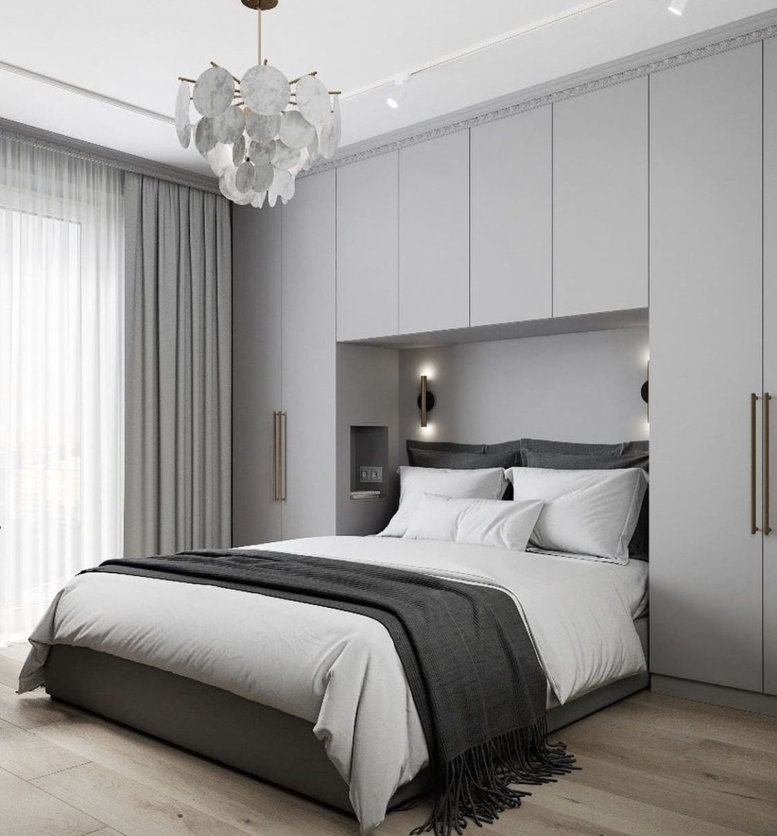 Giường ngủ với đầu giường okking0 độc đáo tạo điểm nhấn cho okking